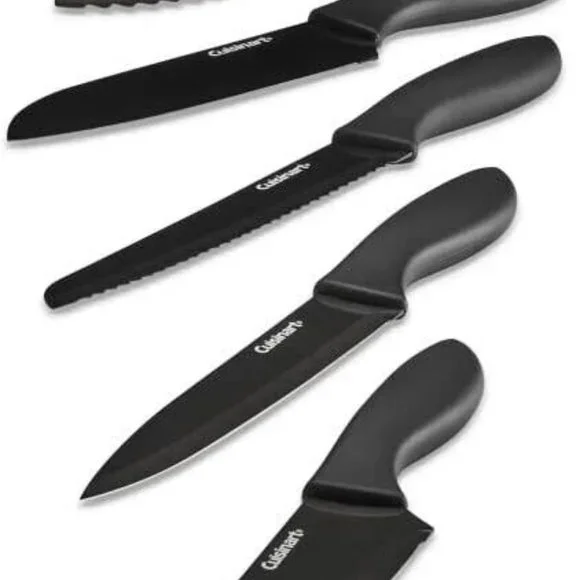 Cuisinart Advantage 10 Piece Ceramic Coated Knife Set with Blade Guards, black - Picture 3 of 8